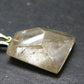 Rutilated Quartz Gold Plated Silver Pendant From Brazil - 1.1" - 4.46 Grams