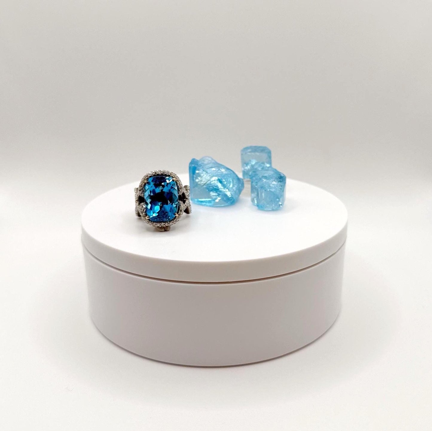 Regal Swiss Blue Topaz Statement Ring – Elegance and Strength in One - Size 7.5