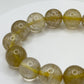 Golden Rutilated Quartz Bead Bracelet – Natural Gemstone Stretch Jewelry