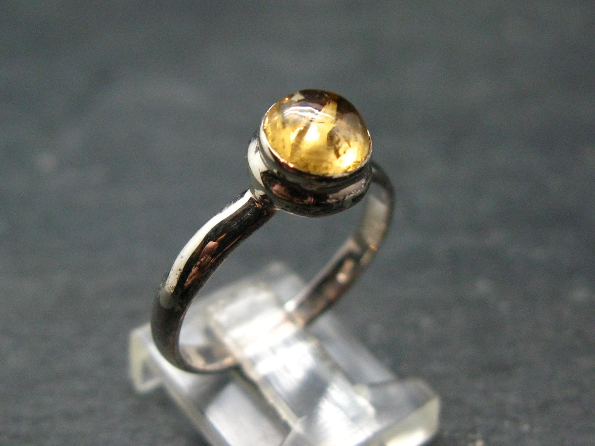 Fabulous Untreated Faceted Gem Imperial Topaz 925 Silver Ring from Brazil - Size 9 - 3.13 Grams