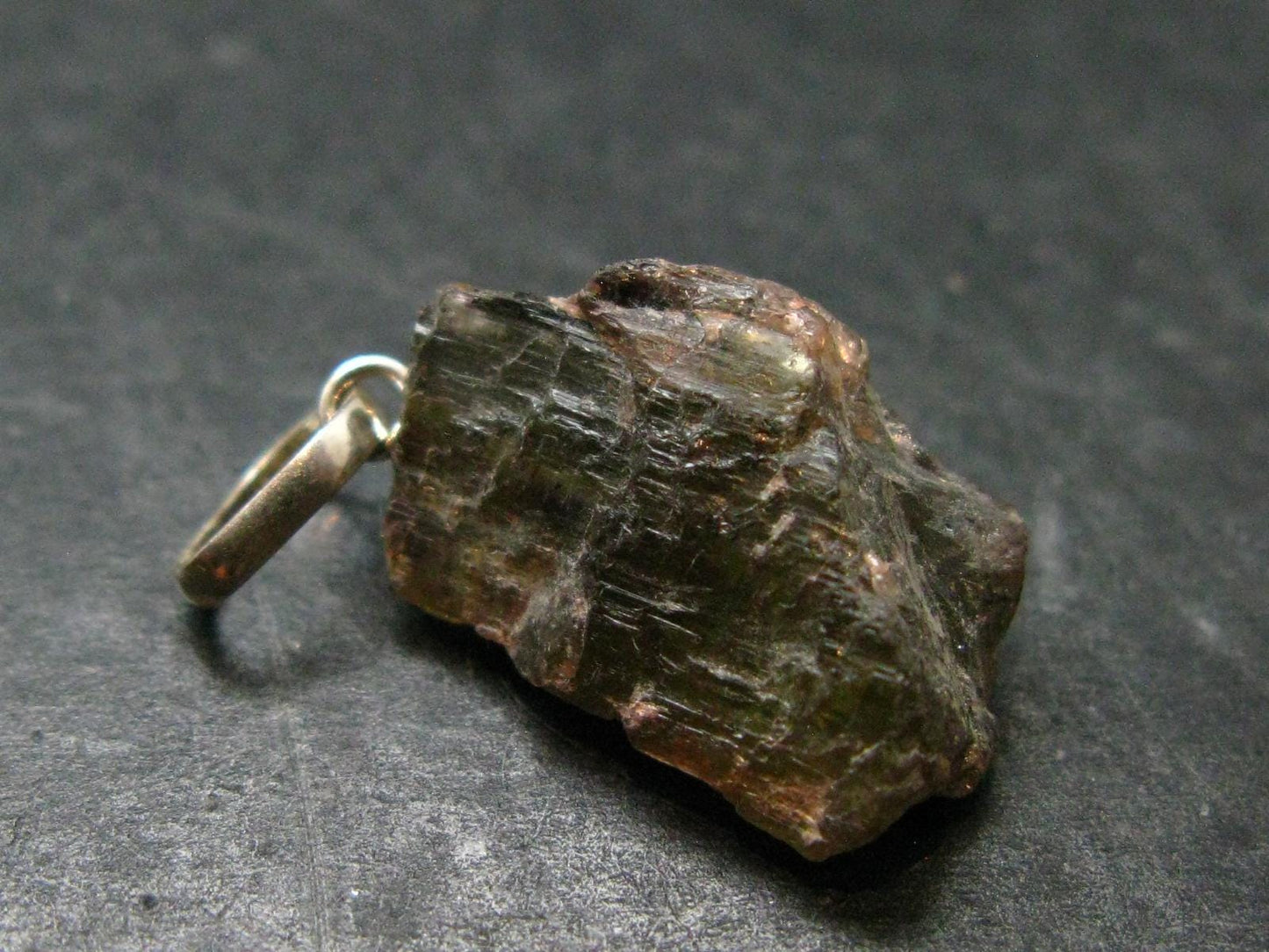 Andalusite Crystal Pendant In Sterling Silver From Brazil - 1.0" - 2.55 Grams