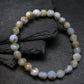 Blue Lace Agate Genuine Bracelet ~ 7 Inches ~ 8mm Round Facetted Beads