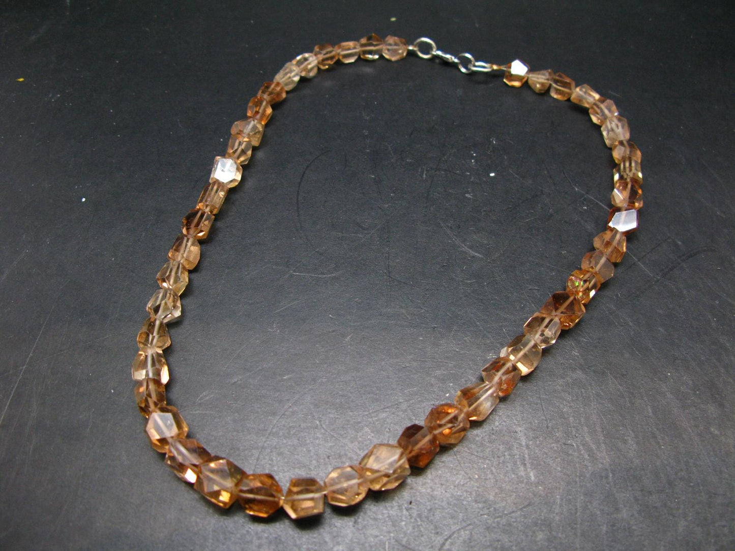 Extremely Rare Brown Champagne Topaz Necklace From Pakistan - 17" - 10mm Facetted Beads