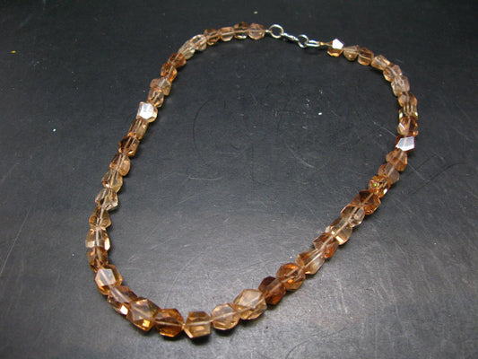Extremely Rare Brown Champagne Topaz Necklace From Pakistan - 17" - 10mm Facetted Beads