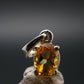 Yellow Citrine Gem Facetted Sterling Silver Pendant From Brazil With CZ - 0.7" - 1.03 Grams