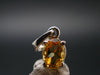 Yellow Citrine Gem Facetted Sterling Silver Pendant From Brazil With CZ - 0.7" - 1.03 Grams