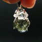 Moldavite & Herkimer Diamond Silver Pendant - 0.9" - 2.38 Grams