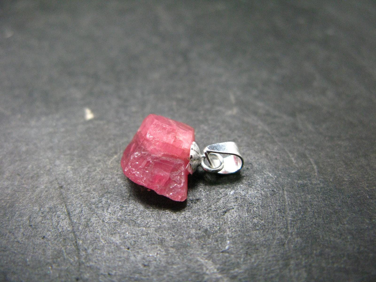 Rhodochrosite Sterling Silver Pendant From Alma Colorado, USA - 0.6" - 0.93 Grams