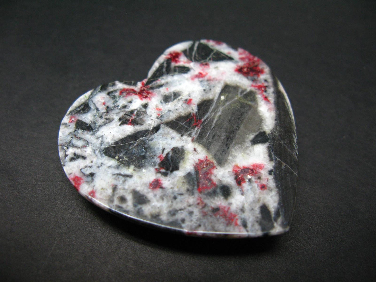 Cinnabar in Dolomite Cabochon from China - 38.19 Grams - 52x50mm