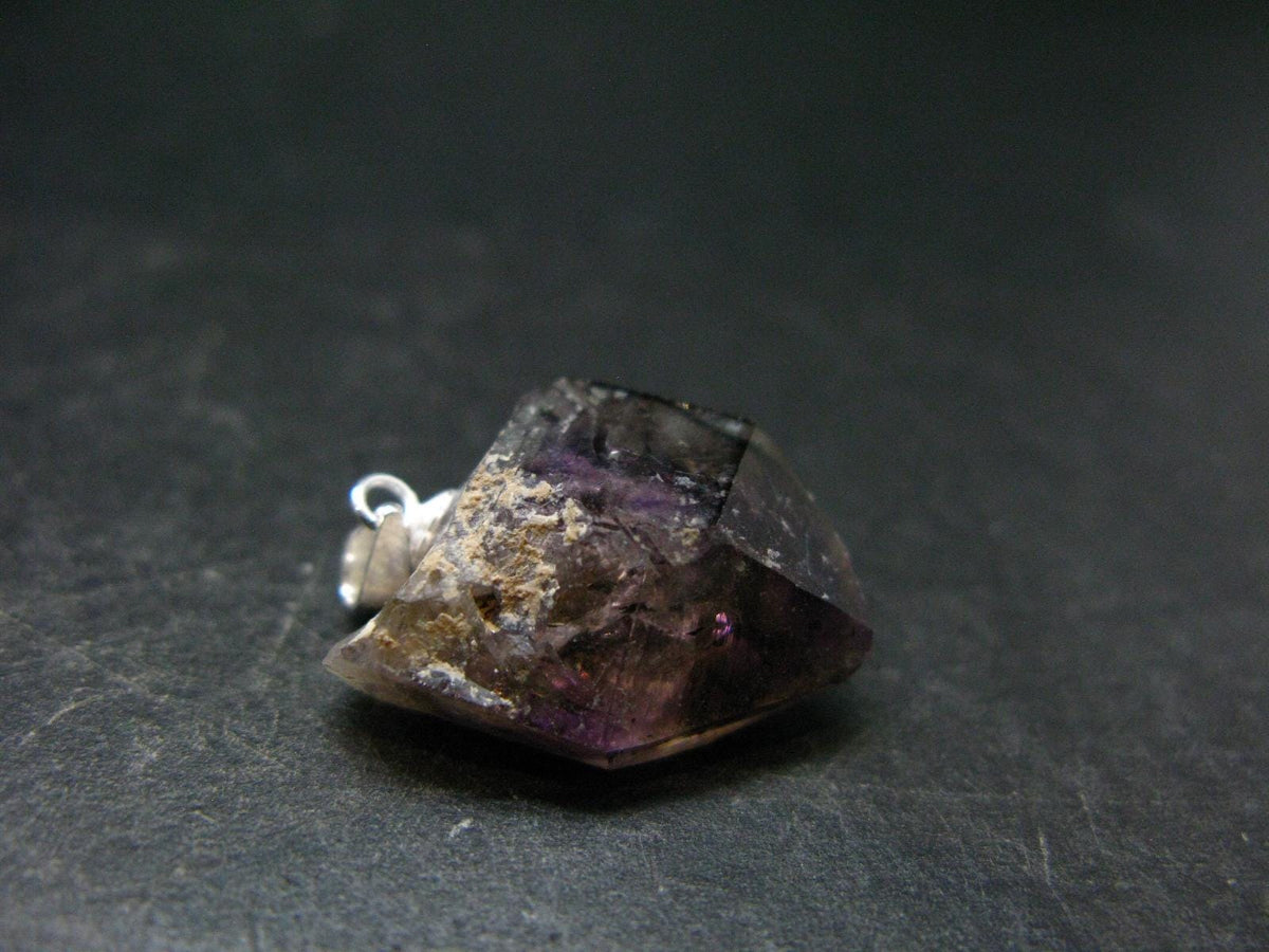 Rare Brandenberg Brandberg Amethyst Quartz Silver Pendant From Namibia - 1.0" - 4.53 Grams