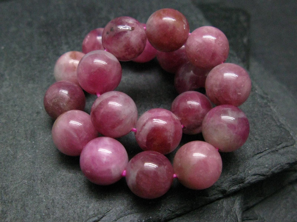 Pink Tourmaline Genuine Bracelet ~ 7 Inches ~ 10mm Round Stones