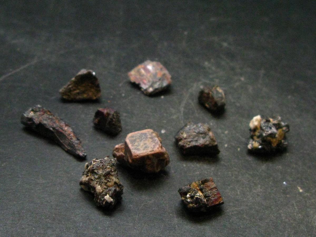 Lot of 10 Mangano Tantalite Crystals From Brazil - 28.29 Grams