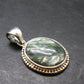 Natural Polished Seraphinite Clinochlore Angels Wings Silver Pendant from Russia - 1.3" - 5.93 Grams