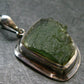 Moldavite Tektite Silver Pendant from Czech Republic - 1.5" - 6.88 Grams