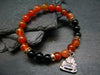 Carnelian & Black Onyx Genuine Bracelet ~ 7 Inches ~ 8mm Round Beads