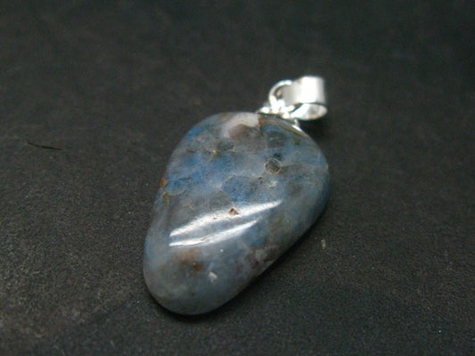 Papagoite in Quartz Cabochon Silver Pendant from S. Africa - 1.1" - 1.67 Grams