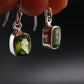 Peridot Olivine Crystal Sterling Silver Earrings From Pakistan - 0.9" - 2.55 Grams