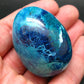 Very Rare Shattuckite Chrysocola & Dioptase Egg From Congo - 111.84 Grams