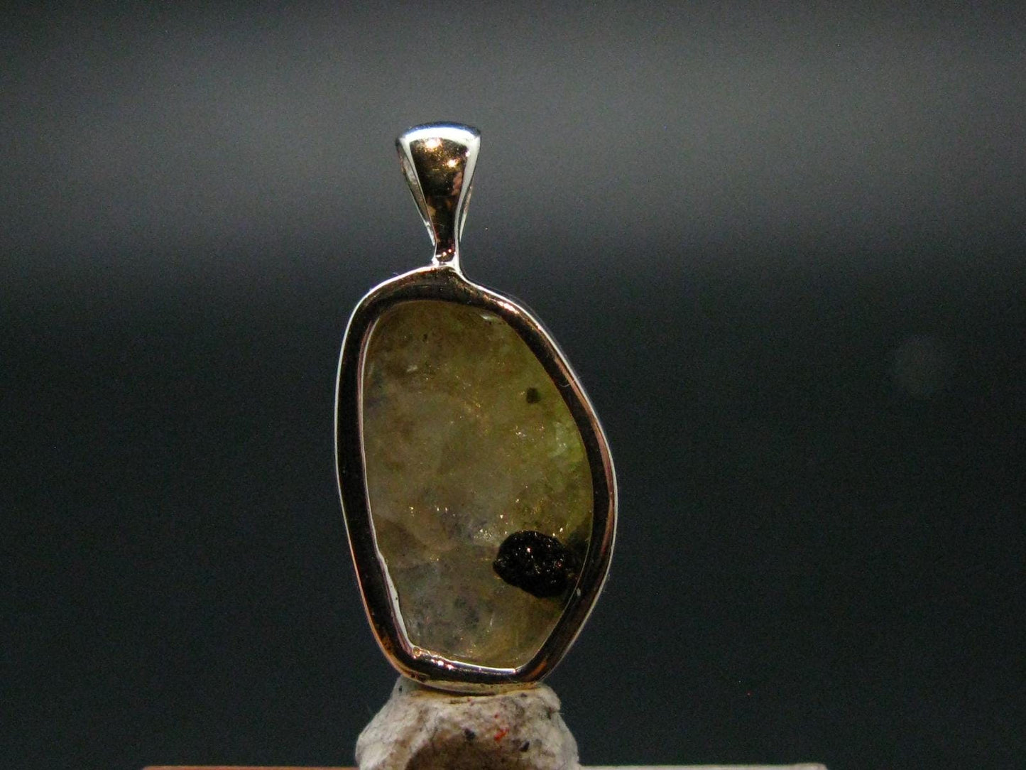 Rhodizite Rhodozite Crystal Silver Pendant from Madagascar - 0.8" - 1.58 Grams