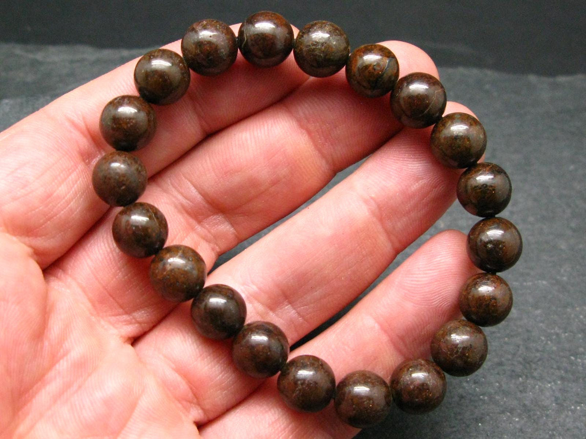 Meteorite Chondrite Genuine Bracelet ~ 7 Inches ~ 10mm Round Beads