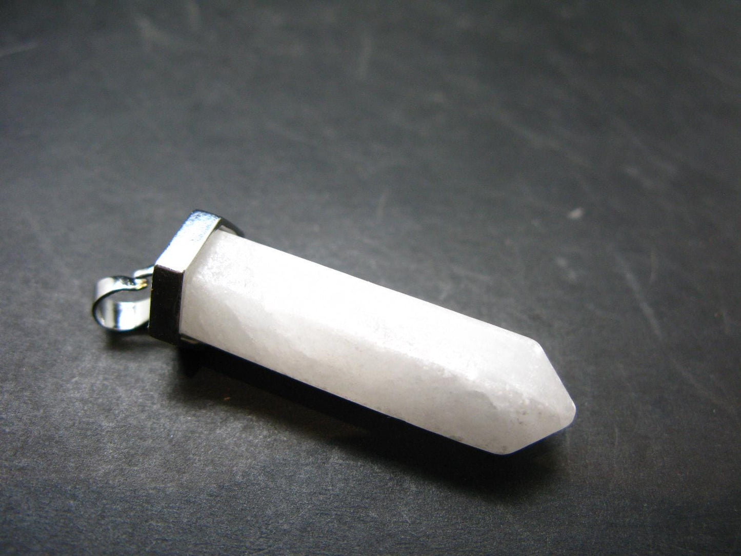 Rare White Barite Pendant From Norway - 1.8" - 12.94 Grams