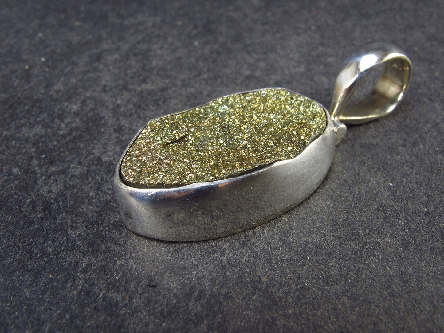 Perfect Pyrite Crystal Silver Pendant from Spain - 1.6" - 8.2 Grams