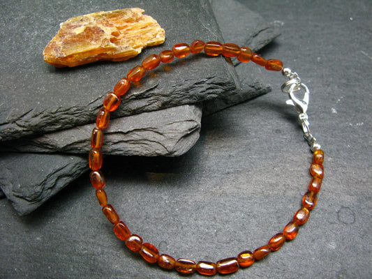 Orange Kyanite Genuine Bracelet ~ 7 Inches ~ 4mm Tumbled Beads