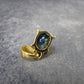 Rare Black Opal Gold Plated Silver Pendant from Australia 0.6" - 0.93 Grams