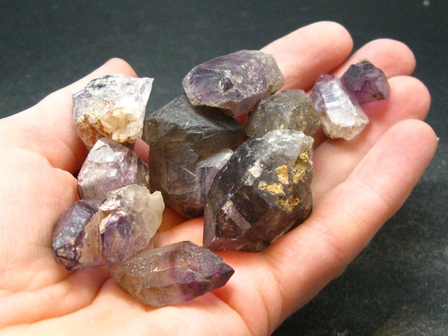 Lot Of 10 Rare Brandenberg Brandberg Amethyst Quartz Crystals From Namibia - 69.61 Grams