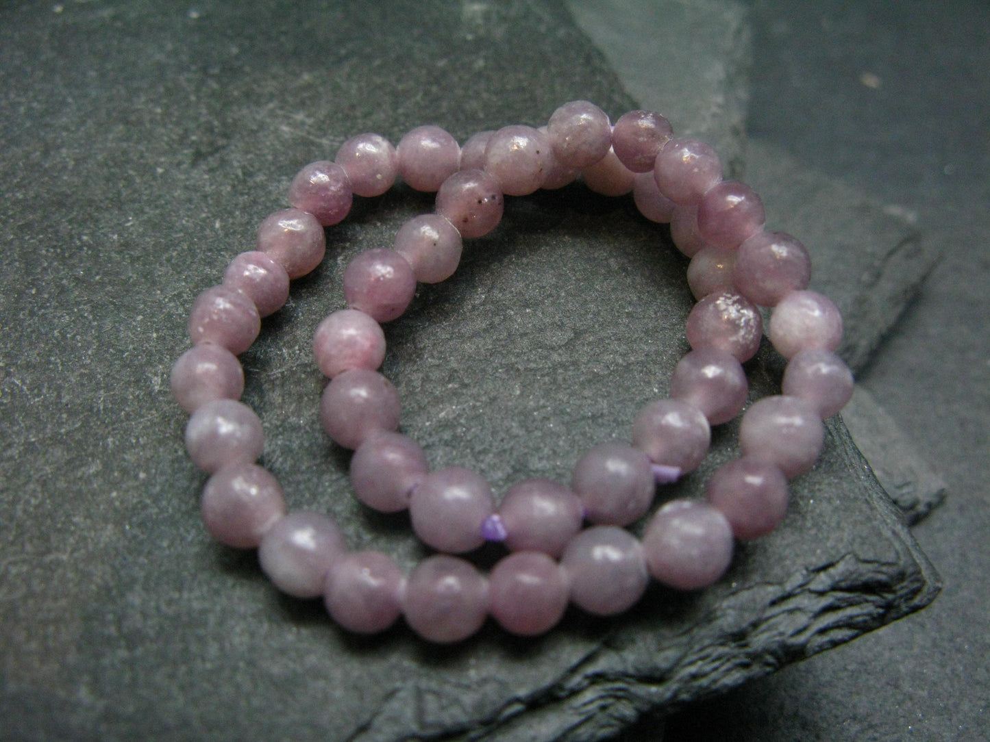 Lepidolite Genuine Bracelet ~ 7 Inches ~ 4mm Round Beads