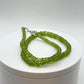 Peridot Beaded Necklace | Natural Green Peridot Rondelle Strand | Sterling Silver Clasp | August Birthstone Jewelry