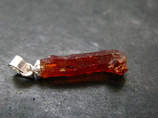 Zincite Zinkite Crystal 925 Silver Pendant From Poland - 1.0" - 1.36 Grams