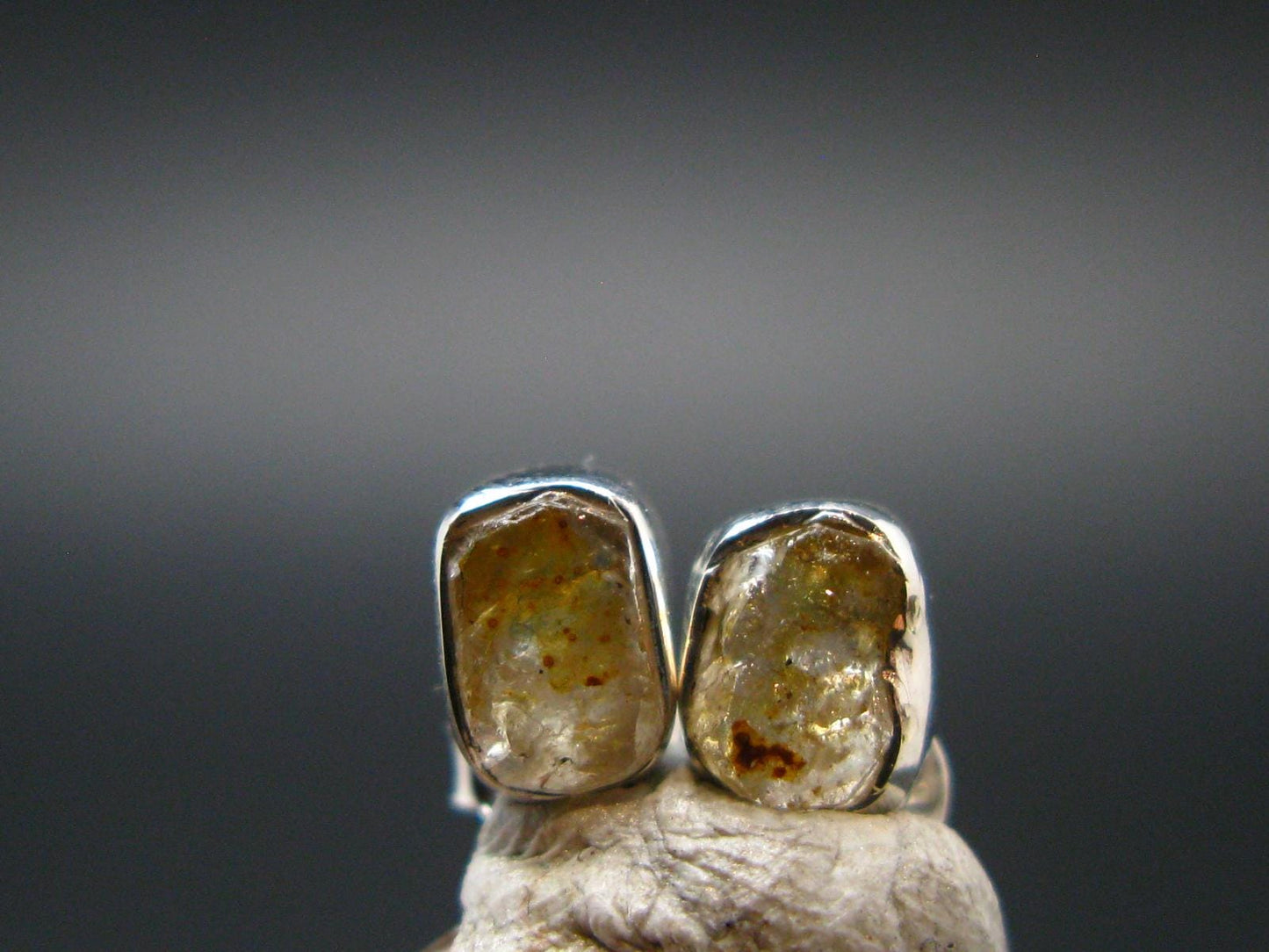 Herderite Stud Earrings Sterling Silver From Brazil - 1.32 Grams