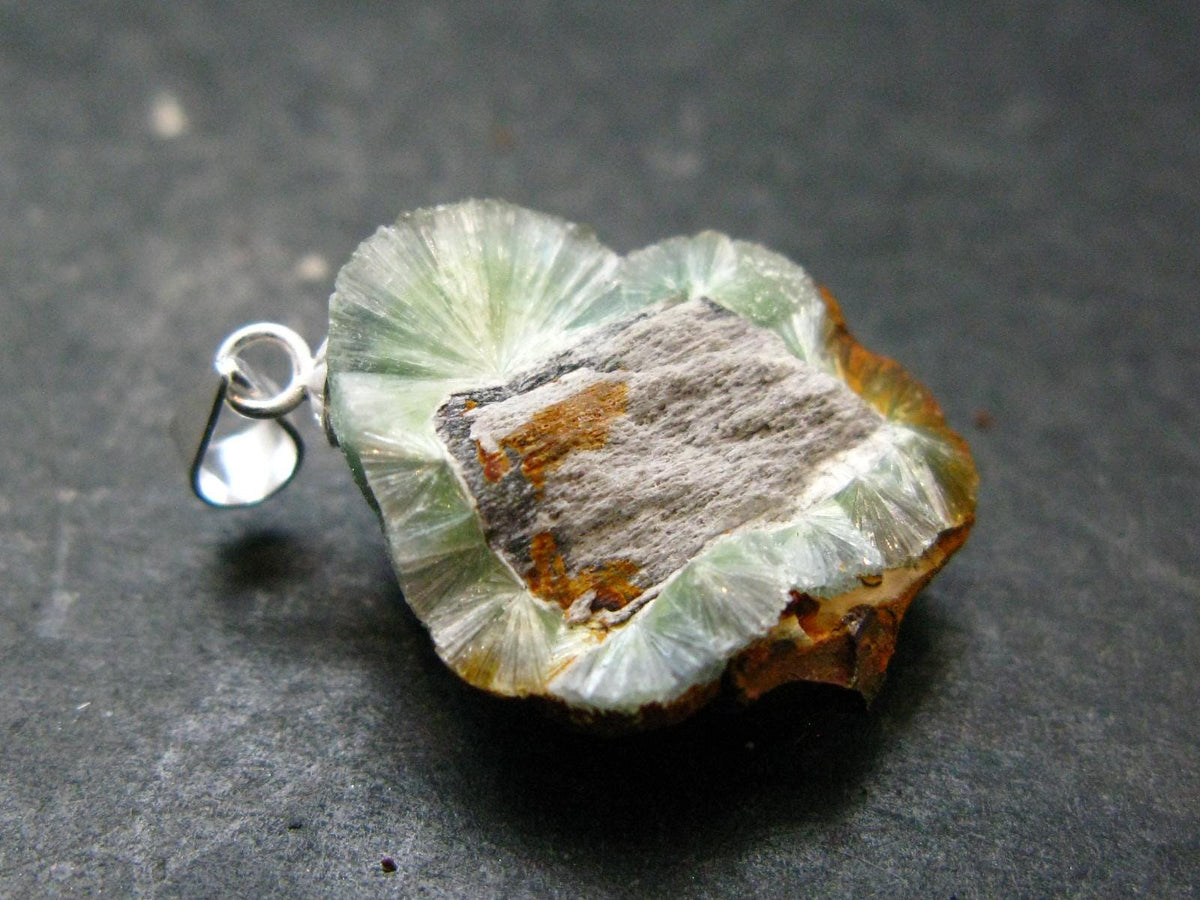 Rare Wavellite Cluster Silver Pendant From Arkansas, USA - 1.0" - 2.62 Grams