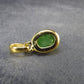 Tsavorite Green Garnet Gold Plated Silver Pendant from Tanzania - 0.7" - 1.56 Grams