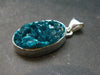 Dioptase Crystal Silver Pendant from Congo - 5.30 Grams - 1.2"