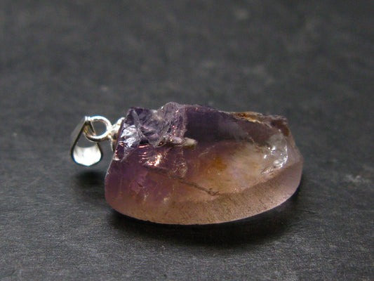 Stunning Natural Gem Ametrine Crystal Silver Pendant From Bolivia - 1.0" - 3.39 Grams