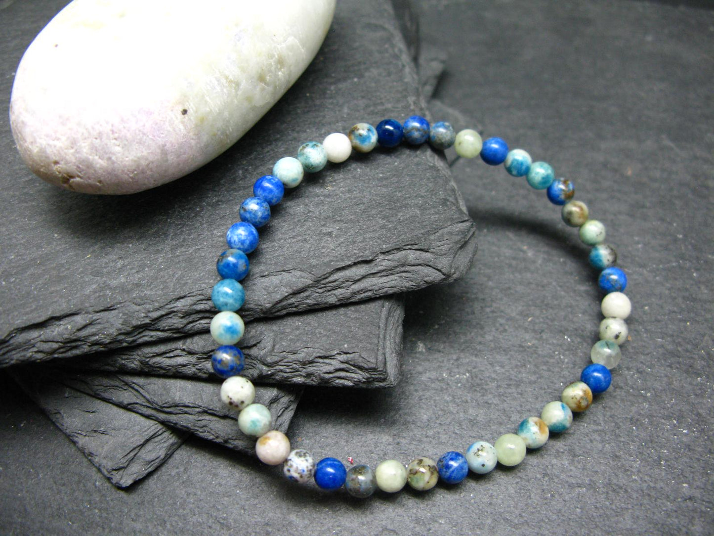 Hackmanite Genuine Bracelet ~ 7 Inches ~ 5mm Round Beads