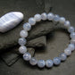 Blue Lace Agate Genuine Bracelet ~ 7 Inches ~ 8mm Round Beads