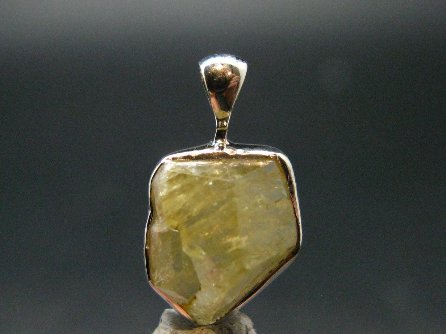 Rhodizite Rhodozite Crystal Silver Pendant from Madagascar - 0.7" - 1.65 Grams