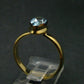 Natural Blue Topaz Sterling Silver Gold Plated Ring - 3.34 Grams - Size 9