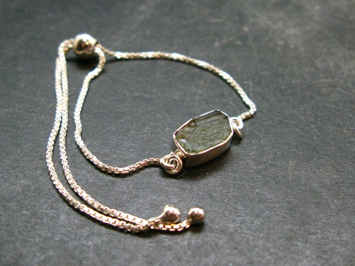 Moldavite Silver Bracelet Adjustable Length - 3.03 Grams