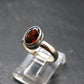 Natural Round Faceted Red Garnet Sterling Silver Ring - Size 5 - 2.55 Grams