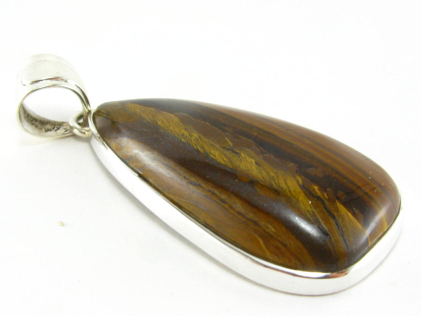Tiger Eye Sterling Silver 925 Pendant - 2.0"