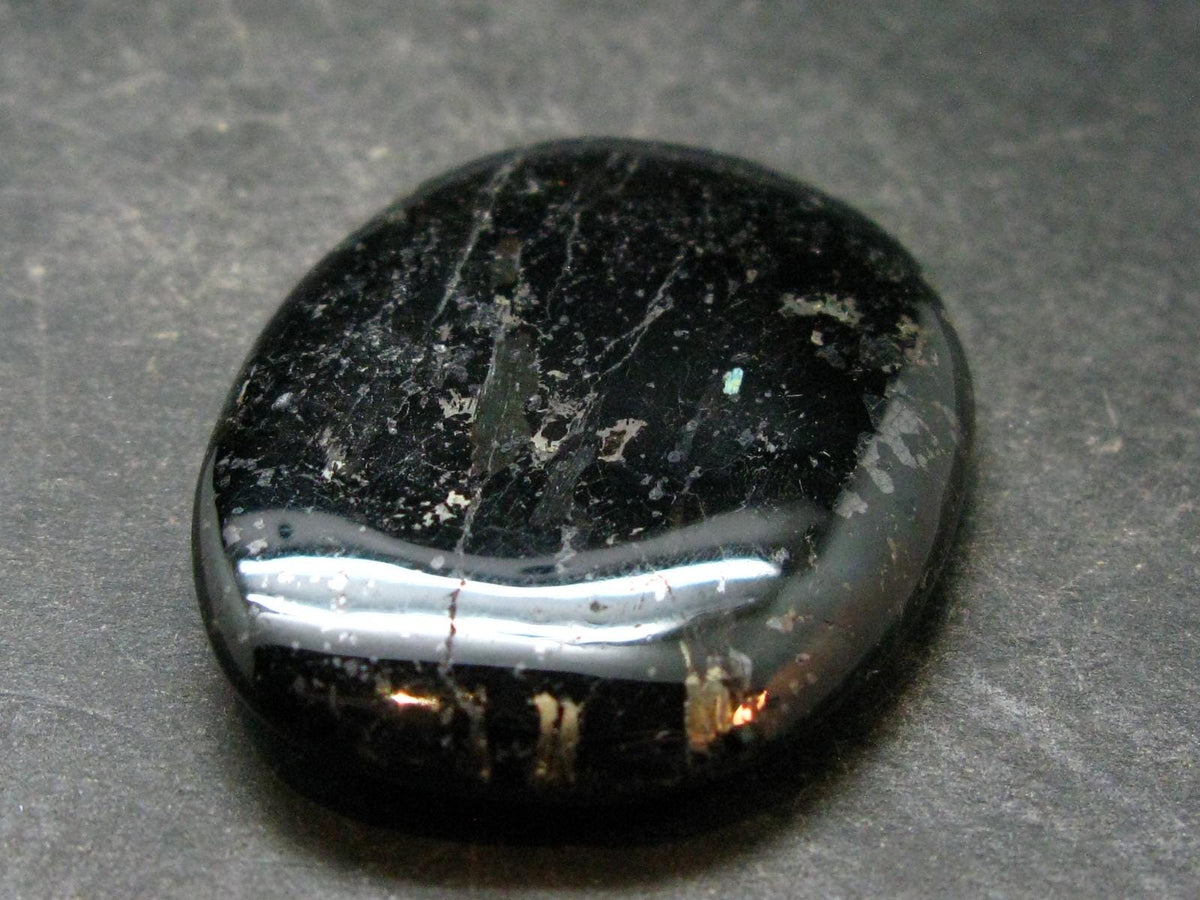 Rare Nuumite Nuummite Tumbled Stone From Greenland - 28.73 Grams - 1.9"