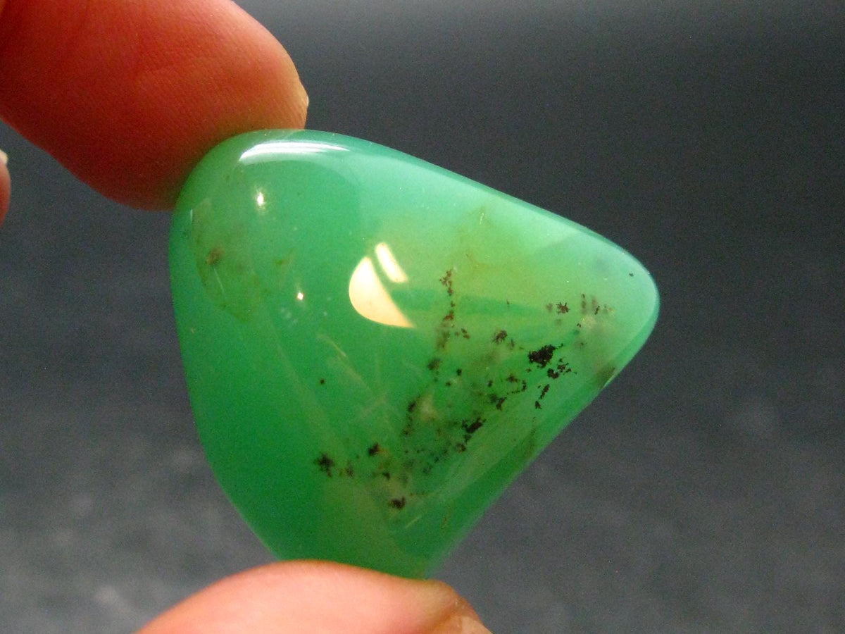 Rich Green Chrysoprase Tumbled Stone From Australia - 1.2" - 22.15 Grams