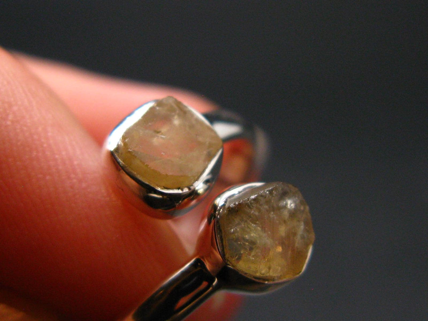 Rare Agni Gold Danburite Silver Ring From Tanzania - 2.15 Grams - size 7