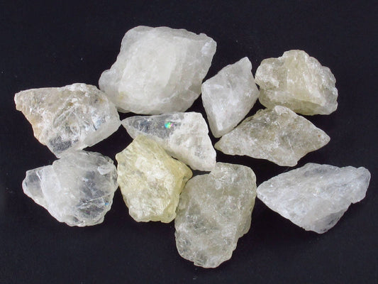 Rare Lot of 10 Golden Amblygonite Crystals from Brazil