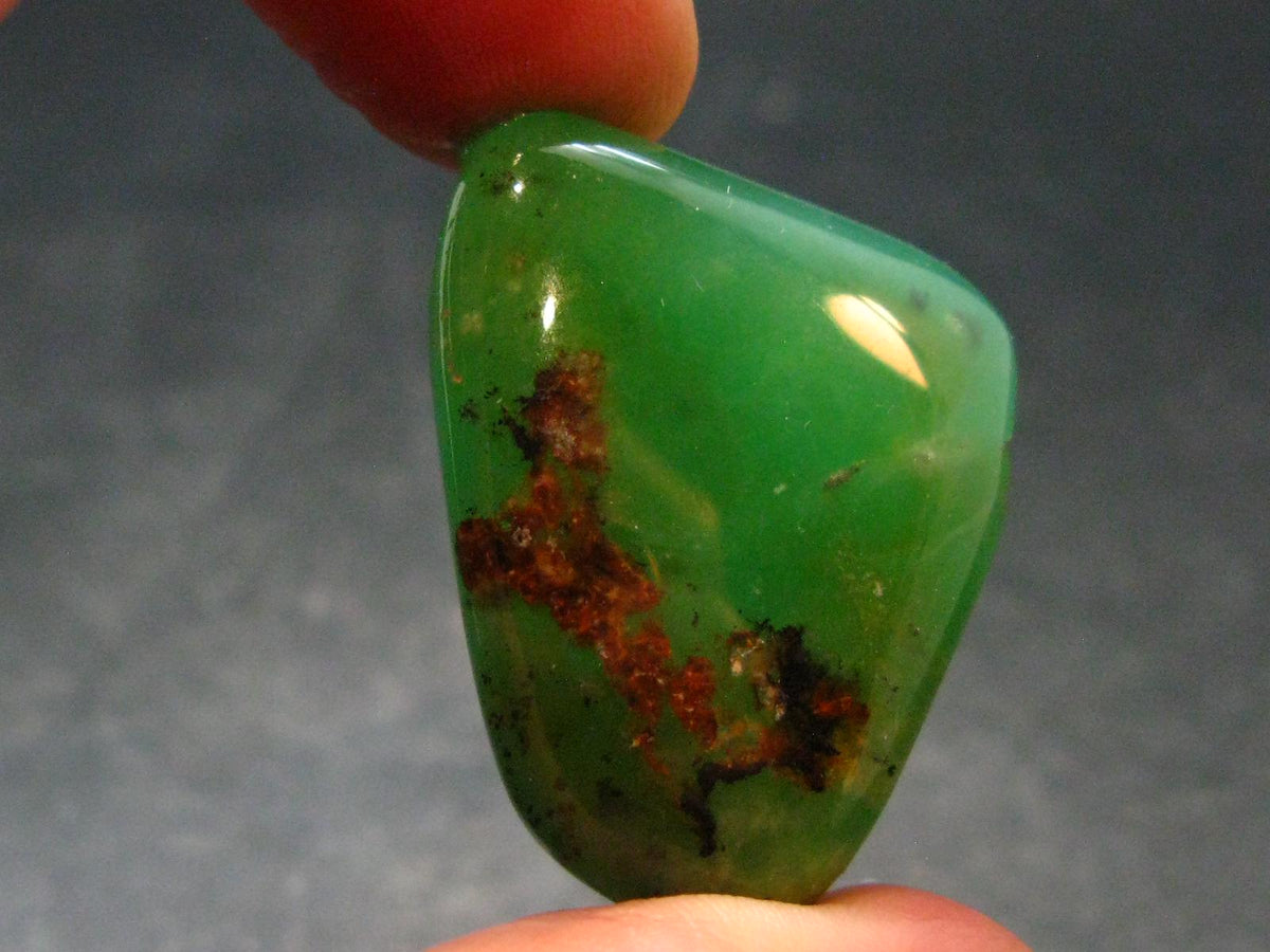 Rich Green Chrysoprase Tumbled Stone From Australia - 1.4" - 16.74 Grams