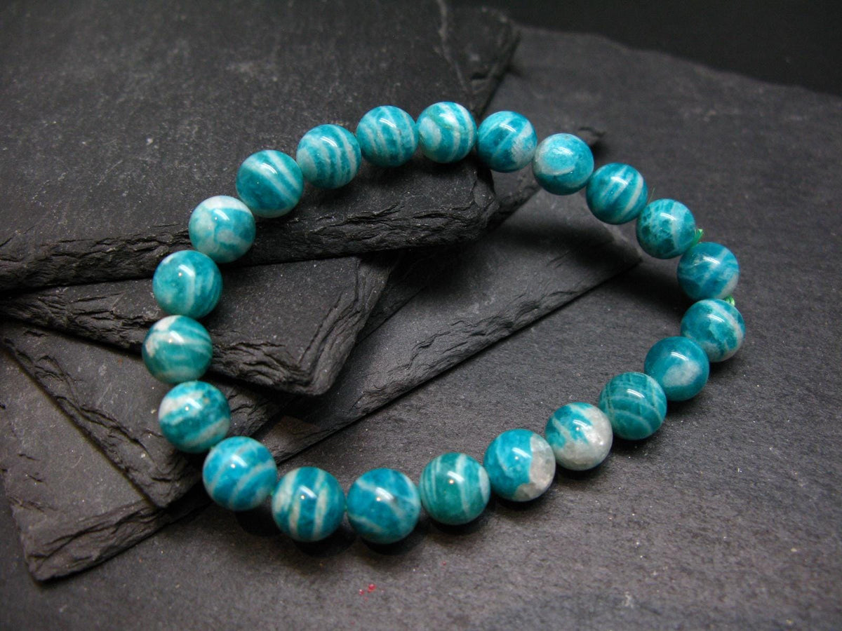 Russian Amazonite Genuine Bracelet ~ 7 Inches ~ 9mm Round Beads